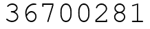 Число 36700281.