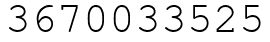 Число 3670033525.