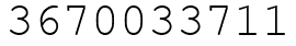 Число 3670033711.
