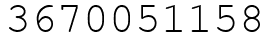 Число 3670051158.