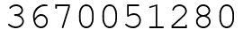 Число 3670051280.