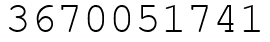 Число 3670051741.