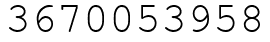 Число 3670053958.