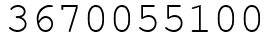 Число 3670055100.