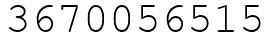 Число 3670056515.