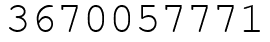 Число 3670057771.