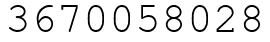 Число 3670058028.