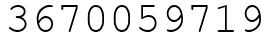 Число 3670059719.