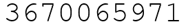 Число 3670065971.