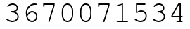 Число 3670071534.