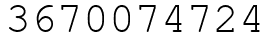 Число 3670074724.