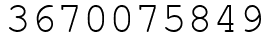 Число 3670075849.