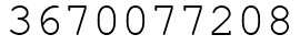 Число 3670077208.