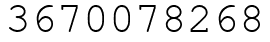Число 3670078268.