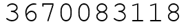 Число 3670083118.