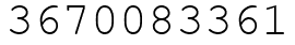 Число 3670083361.