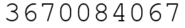 Число 3670084067.