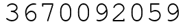 Число 3670092059.