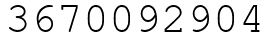 Число 3670092904.