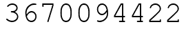 Число 3670094422.
