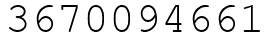 Число 3670094661.