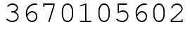 Число 3670105602.