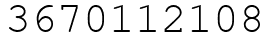 Число 3670112108.