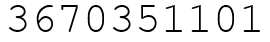 Число 3670351101.