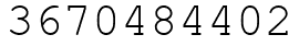 Число 3670484402.
