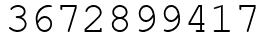 Число 3672899417.
