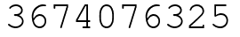 Число 3674076325.