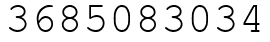 Число 3685083034.