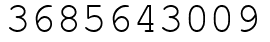 Число 3685643009.
