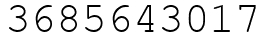 Число 3685643017.