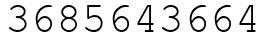 Число 3685643664.