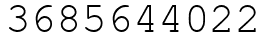 Число 3685644022.
