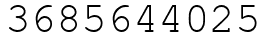Число 3685644025.