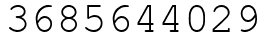Число 3685644029.