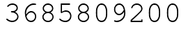 Число 3685809200.