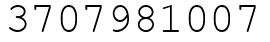 Число 3707981007.