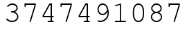 Число 3747491087.