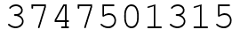 Число 3747501315.