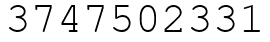 Число 3747502331.