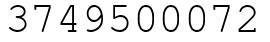 Число 3749500072.