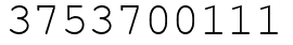 Число 3753700111.