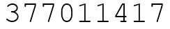Число 377011417.