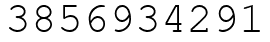 Число 3856934291.