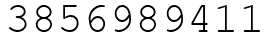 Число 3856989411.