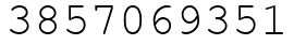 Число 3857069351.