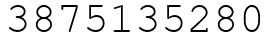 Число 3875135280.